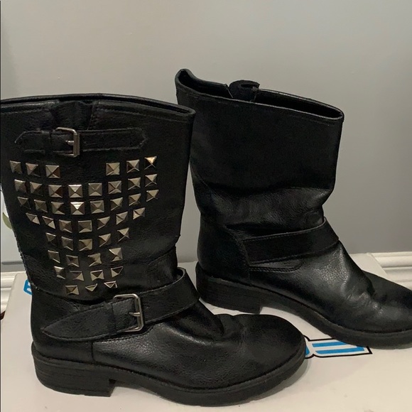 studded biker boots womens